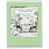 NobleWorks Jumbo Funny Birthday Paper Card From Us 8.5 x 11 Inch with Envelope (1 Pack) Big, Jumbo Bday Support Dog J3647BDG-US