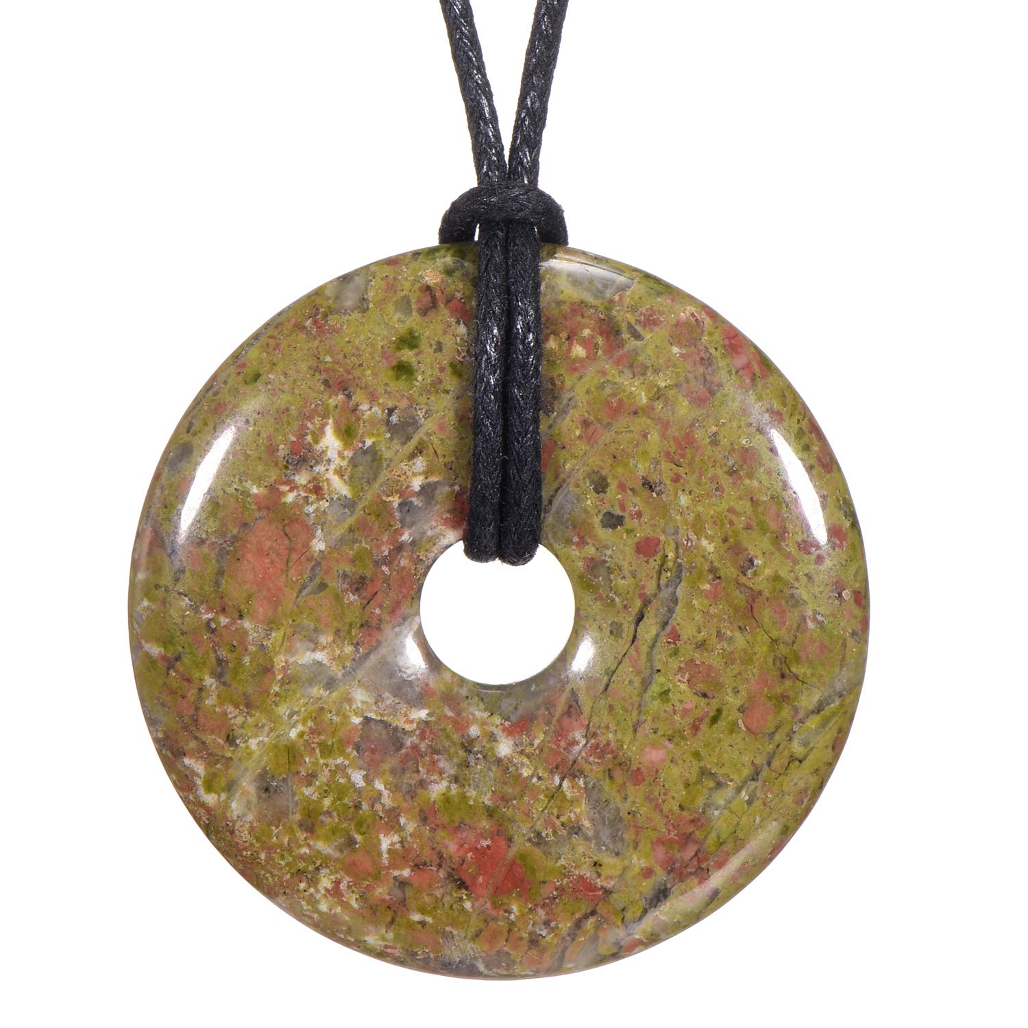 Morella Women's Necklace 31.5 inch - 80 cm Gemstone Donut gem Pendant Unakit in a Velvet Bag โ image 1