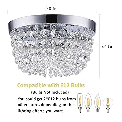 Sheenkarion Small Crystal Chandelier Flush Mount