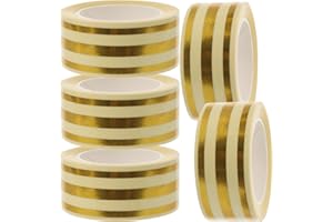 FRCOLOR 5 Rolls Self-Adhesive Waterproof Tile Caulk Tape 1 Inch X 5.5 Yards Floor Tile Seam Cover Strip for