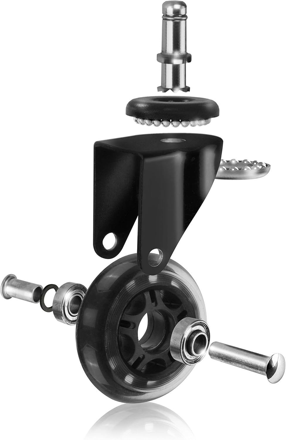 Slipstick CB690 Protecting Rubber Office Chair Wheels (Set of 5) Safe Rolling on All Flooring – Universal Fit Rollerblade Style Replacement Casters, Black/Black, 5 Count: Home Improvement