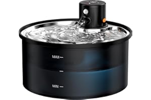 Wireless Cat Water Fountain Cordless: Cat Fountain Battery Operated - 108oz/3.2L Automatic Pet Water Dispenser Rechargeable -