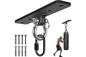 Kipika Heavy Bag Hanger Wall Mount Punching, Rotatable Heavy Duty Boxing Bag Bracket for Home Gym Indoor, Adjustable Length for Kickboxing Bag, Muay Thai Bag,Speed Bag