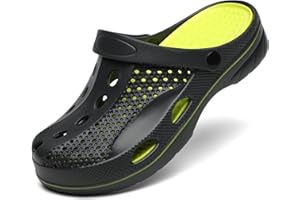 SOSOWHLTE Men's and Women's Arch Support Clogs Garden Shoes Slip-on Outdoor Beach Slippers with Removable Cushion Insole