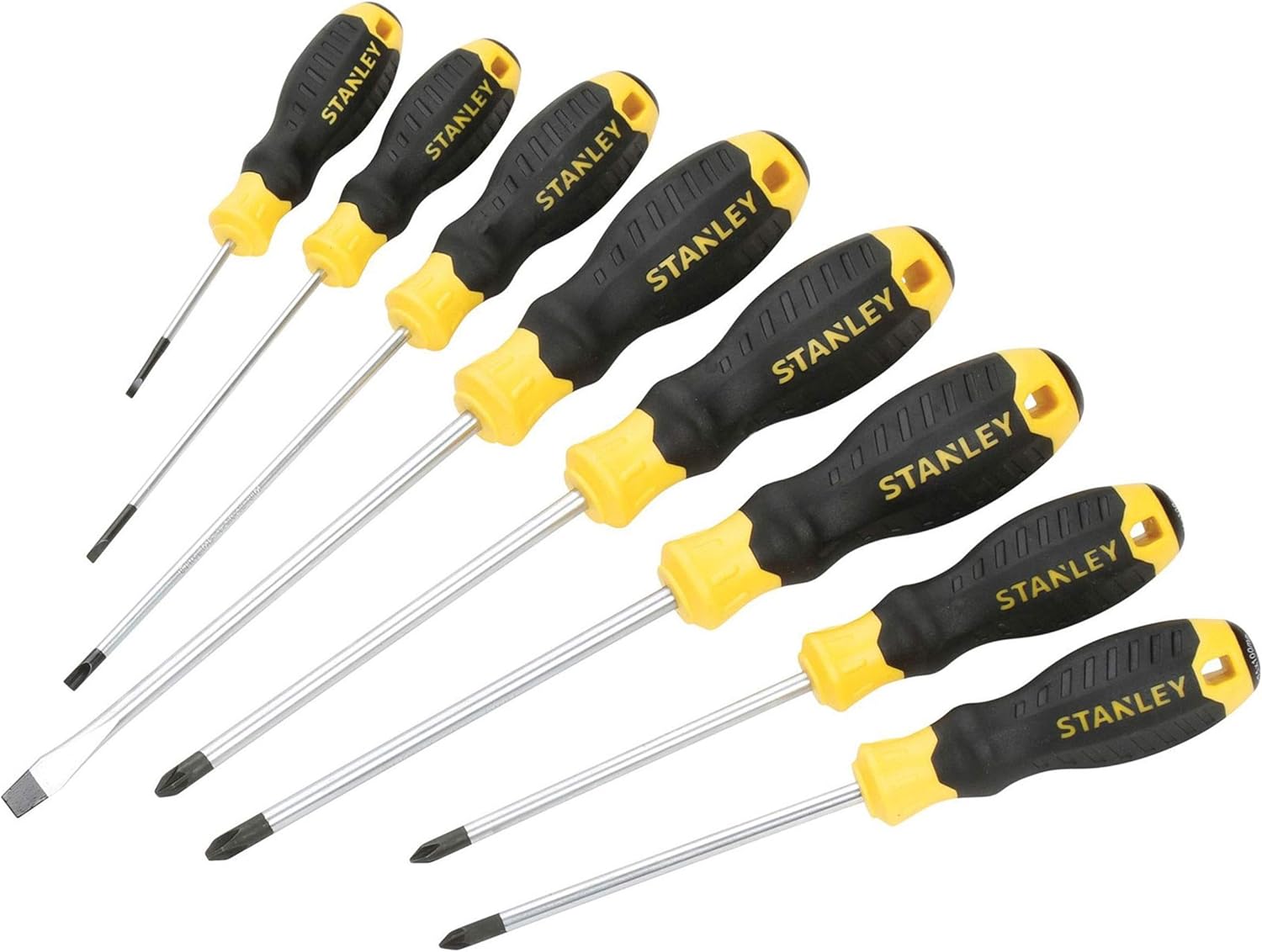 Stanley 0-62-153 Screwdriver Set of 8 SL/PH/PZ, Yellow