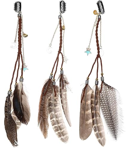Pinzas Para El Pelo Con Plumas Naturales | 6 Piezas Bohemias Para Disfraces, Fiestas Y Looks Especiales