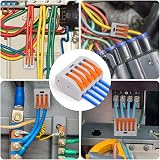 Flintronic 40Pcs Lever-Nut Wire Connectors 2/3/5-Port Compact CI Cable view 7