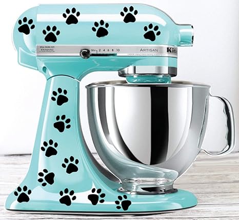 Paw Print Polka Dot Kitchen Mixer Decals Cat Mixer Decals Dog
