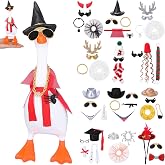 JolliLudo 12 Set 7 Inch Desk Goose Outfits Mini Goose Clothes, Holiday | Halloween &amp; Fall &amp; Xmas Gift Table Decor Desk Goose Clothes with Hats, Glasses, Necklaces- for Magnetic Geese Statue, Office