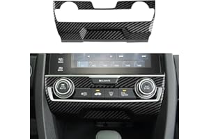 BRMYL Air Condiitioning Center Console Panel Decals for 2016-2021 Honda Civic 10th Gen Accessories ABS Carbon Fiber Stickers, NOT for The CAR with Warmer Buttons