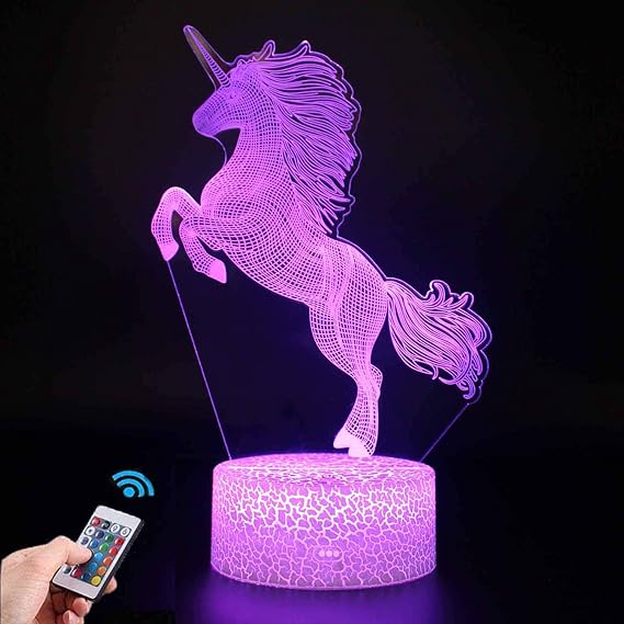 Unicorn Gift Unicorn Night lamp for Kids, 3D Light 16 Colors Change