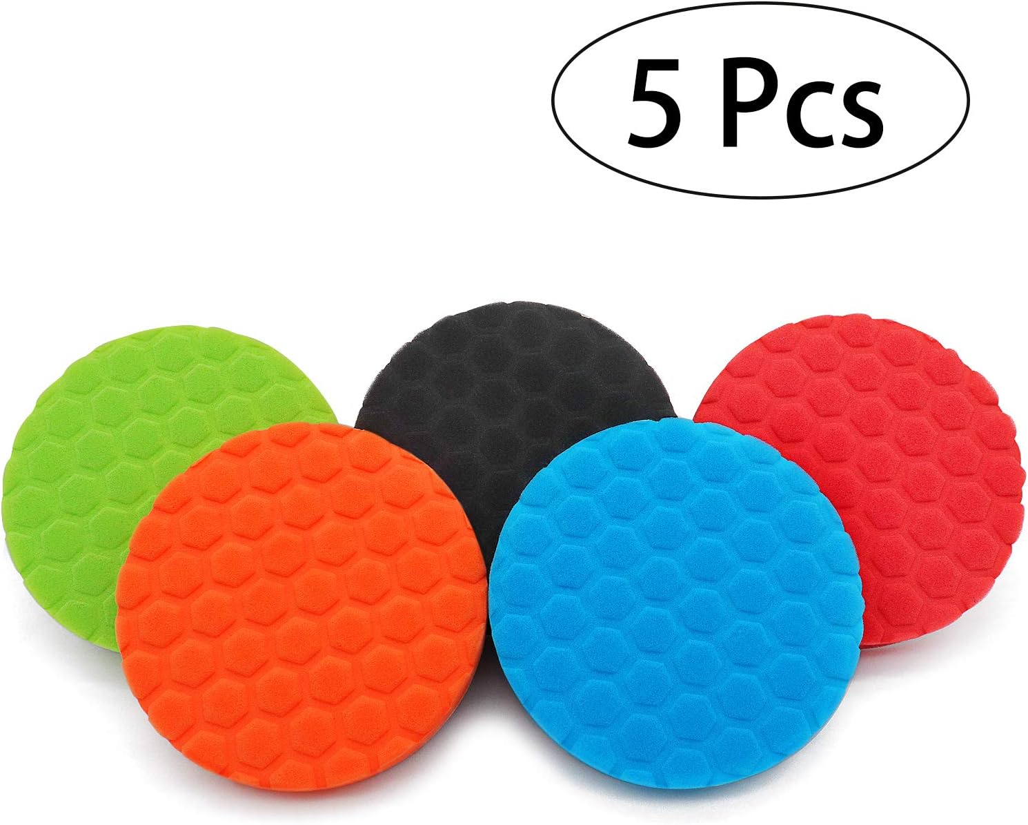 QWORK® 5-teilige Schaumstoff-Polierpads 75mm, Wiederverwendbare