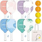 Nexopick Pickleball Paddles Set of 4, Cute Pickle Ball Set, Premium Pickleball Rackets, Pink Pickle Ball Paddles with Cushion Comfort Grip, 4 Indoor & Outdoor Balls & 1 Carry Bag Gifts for Women Men