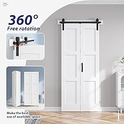 FREDBECK 32X84(Double 16x84) White Bifold Barn Door
