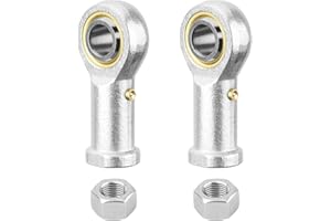 HiPicco PHS10 Rod End Bearing, 2pcs 10mm Bore Pre-Lubricated M10x1.5mm Metric Female Thread Right Hand Heim Joint with Jam Nuts