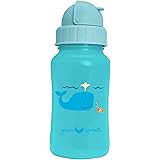 green sprouts Straw Bottle | Silicone straw promotes healthy oral development | Flip-cap locks to prevent spills, 2 straw drinking options: traditional & tilted, Dishwasher safe