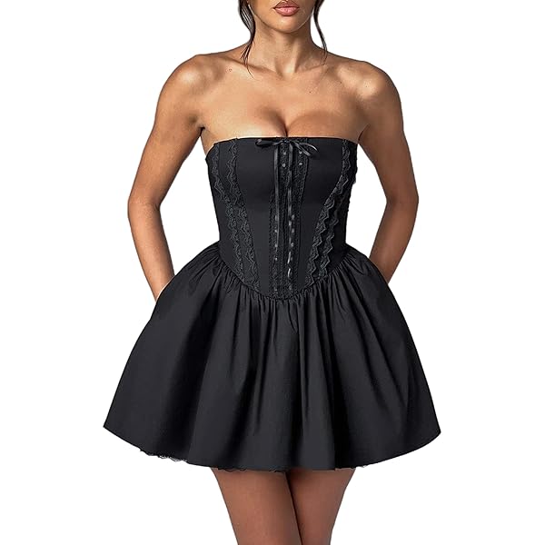 フェティコ　24SS　OPEN-BACK BUSTIER MINI DRESS Lovskoo Women's 2024 Sequin Halter Bodycon Mini Dress