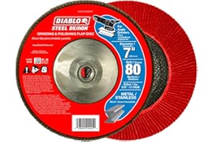 Diablo Steel Demon Flap Disc for Metal - 80 Grit, 7" Diameter, 5/8"-11 Arbor, 8450 Max RPM - DCX070080B01F