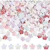SUNNYCLUE 1 Box 210Pcs 7 Colors Glow in The Dark Flower Charms Resin Flower Cabochons Bulk Luminous Glitter Colorful Flatback Floral Charms for Jewelry Making Scrapbooking Crafts Embellishments DIY