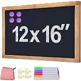 newnewshow 12"x16" Magnetic Chalkboard with Rustic Wood Frame for Wall-Mounted - Multi-Purpose Hanging Sign for Menu, Memo &amp; Doodle