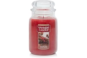 Yankee Candle Sparkling Cinnamon Scented, Classic 22oz Large Jar Single Wick Candle, Over 110 Hours of Burn Time | Holiday Gifts for All: Perfect for Fall and Winter Decor
