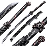 BJDJ Katana Sword Samurai Real Metal katanas Real Quantang Samurai Hand-Polished Sharp and Domineering Tiger Head Handle Can Cut Bamboo Trees