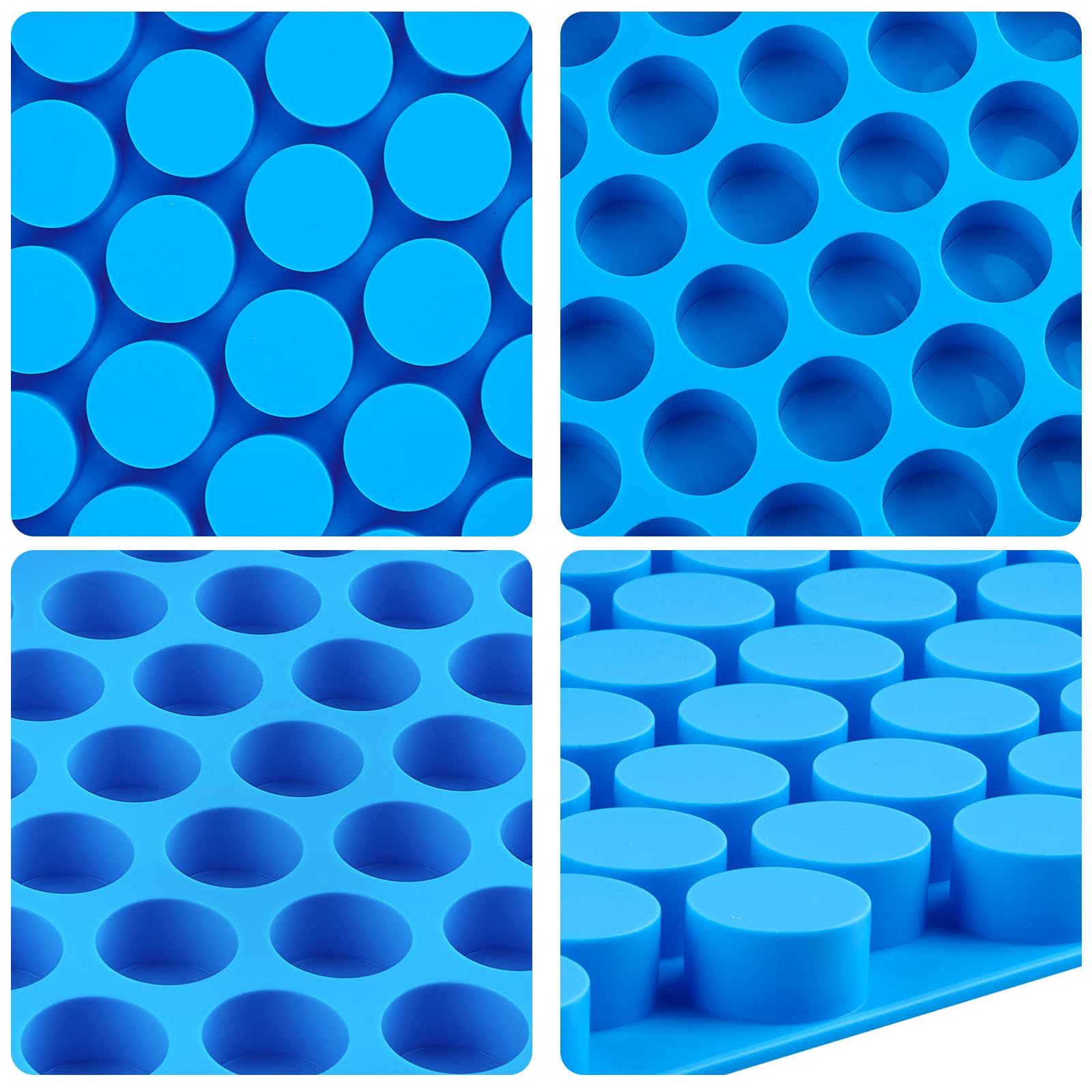 JOERSH Round Candy Molds Silicone Molds for Hard Candy, Gummy, Caramels, Chocolate, Ganache, Ice Cubes, 220 Cavity