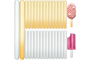 Sakolla 50 Pcs Acrylic Popsicle Sticks, 4.5″ Length Standard Cakesicle Sticks for Ice Cream, Ice Pop, Cake Pop, DIY Crafts