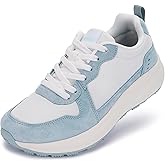 BRONAX Womens Wide Toe Box Athletic Casual Shoes | Suede-Detail Classic Design Sneakers