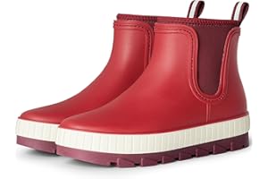 Planone Short Rain Boots for Women Fashion Waterproof Neoprene Chelsea Boots Ankle Non-Slip Matte Rubber Boots Lightweight Ou