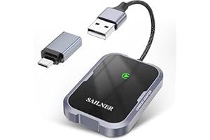 SAILNER Wireless Carplay Adapter for Apple Converts OEM Wired to Wirelss Car Play Adapter for iPhone Fit for Cars from 2015 and iPhone 6 Above