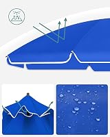 SONGMICS Parasol 160 cm UPF 50+ Tilt & Height Adjustable Beach Umbrella Blue view 4