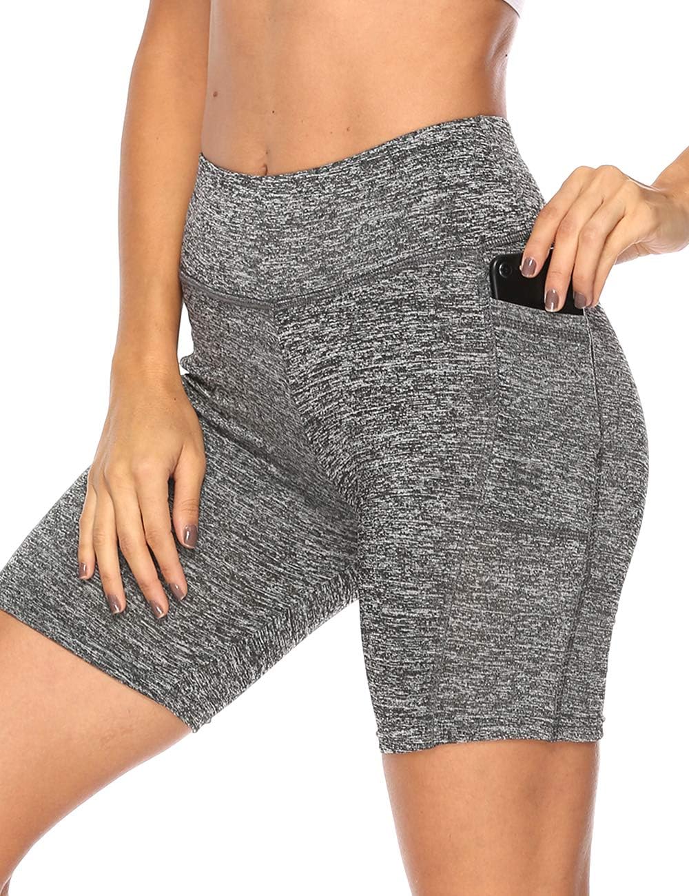 STARBILDWomen Biker Cycling Short with Pockets High Waist Gym Running Shorts for Workout Yoga Sports Shorts with Pocket Butter Soft Short Tummy Control