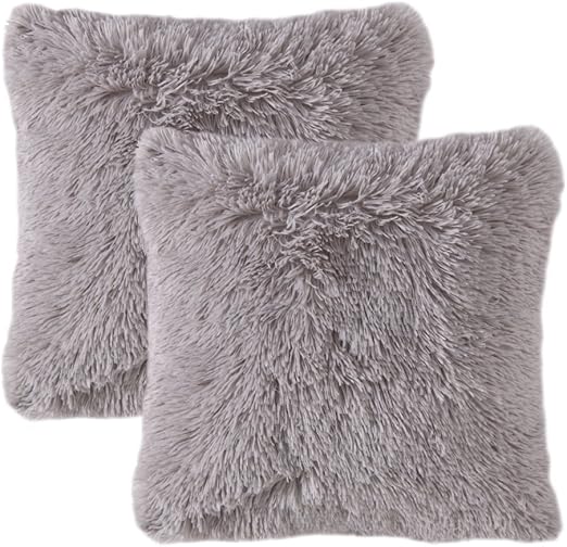 Amazon Com Miulee Pack Of 2 Luxury Faux Fur Throw Pillow Cover