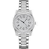 ADSBIAOYE Gold Watches for Women Luxury Diamond Ladies Bracelet Watch Easy Read Analog Waterproof Dress Watch with Stainless Steel Band