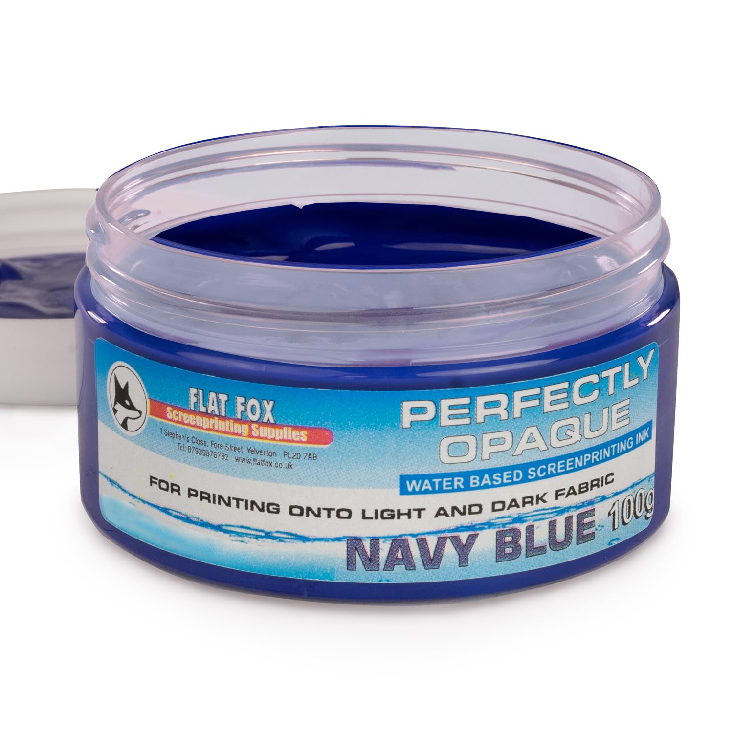 Flat Fox Screen Printing Opaque Water Based Fabric Inks (Navy Blue, 100g)…