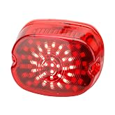 VG MOTO Red LED Tail Light Low Profile for Harley Dyna Road King 5-wire | Tour Glide, Road Glide, Sportster 883 1200, Brake Light Red Turn Signal, Strobe Function, Rear Replacement for Motorcycles