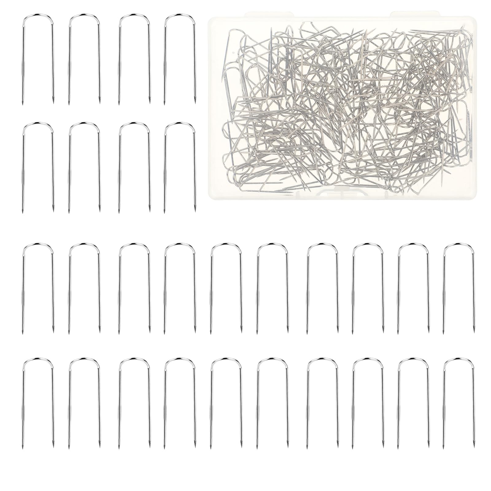 Photo 1 of 200Pcs U Pins, 0.9 Inch Quilting Fork Pins for Sewing, Double Blocking Pin for Crafts for DIY Sewing Jewelry Fabric Quilting Craft Making