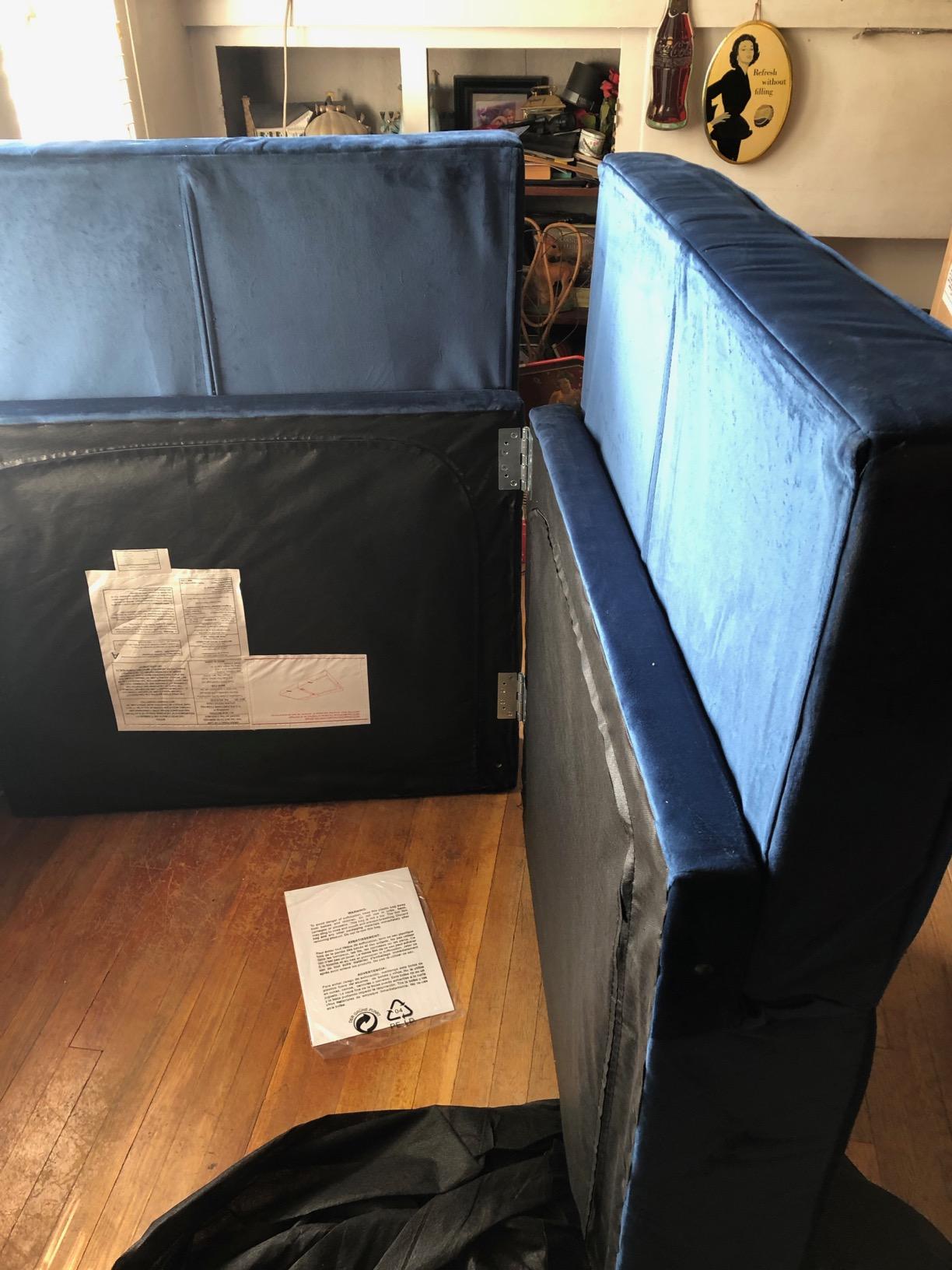 57/mo Finance DHP Ivana Tufted Futon, Tan Velvet Buy Now, Pay Later