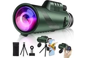 DIKENLAND Monocular Telescope, 80x100 HD Monoculars for Adults with Smartphone Tripod, High Power Monocular with BAK4 Prism for Super Bowl, Bird Watching, Hunting, Concert, Travelling