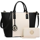 Dasein Satchel Purse Handbag for Women Large Shoulder Work Tote Bag With Matching Wallet