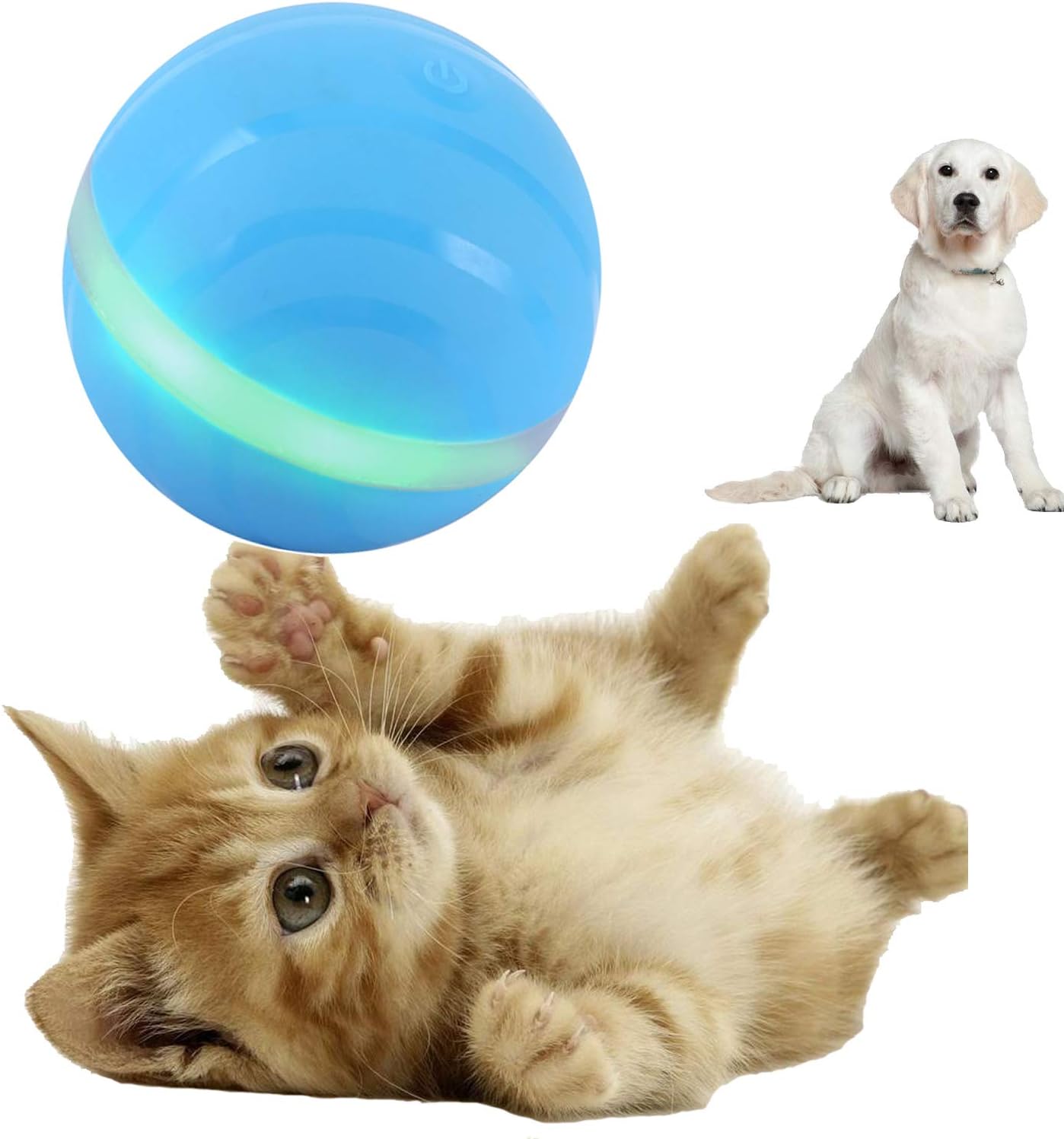 Ritatsar Upgraded Interactive Pet Toy Ball for Cat Dog,Built-in Gravity Sensor,USB Rechargeable,360 Degree Auto Rolling/Turn Off,RGB LED Lights,Waterproof Durable Rubber Smart Train Chase Wicked Toys