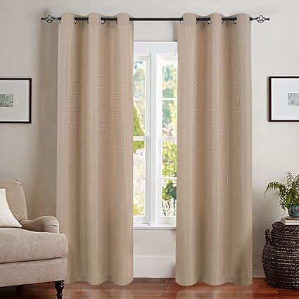 95 Inch Burgundy Red Vangao Linen Textured Curtains For