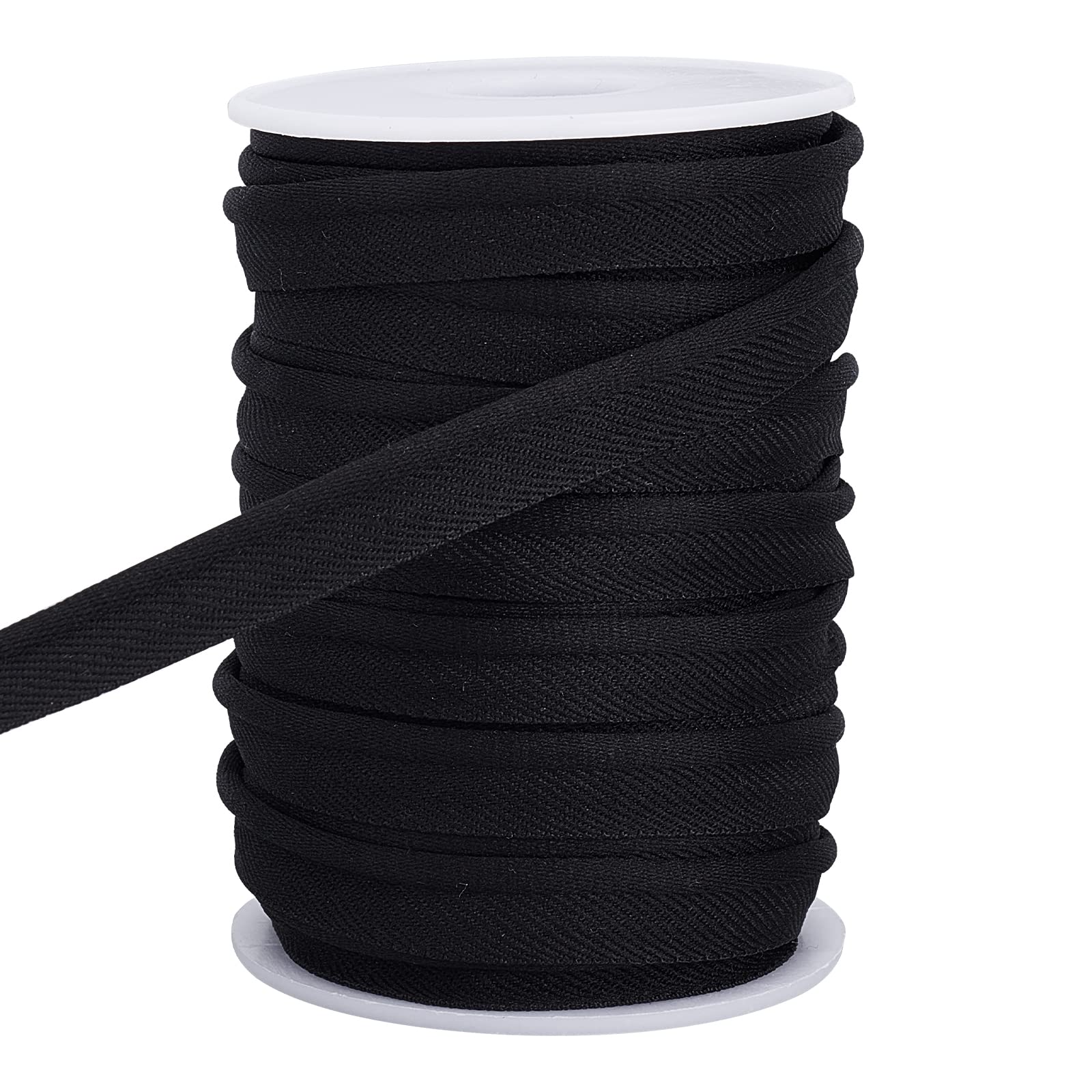 AHANDMAKER 20 Yards Piping Trim with Welting Cord, Black Piping Bias Tape Lip Cord Trim for Webbing Garment Sewing Trimming Upholstery, 0.4 Inch