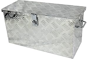 Inspirer Studio Silver Aluminum Heavy Duty Pick Up ATV Trailer Bed Tool Box with Lock (24" X 10" X 12" 1/2)