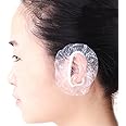 100PCS Disposable Hair Dyer Ear Protector Covers Shower Caps for Ears Clear Hair Dye Hair Bathing Beauty Earmuffs Shower Cap