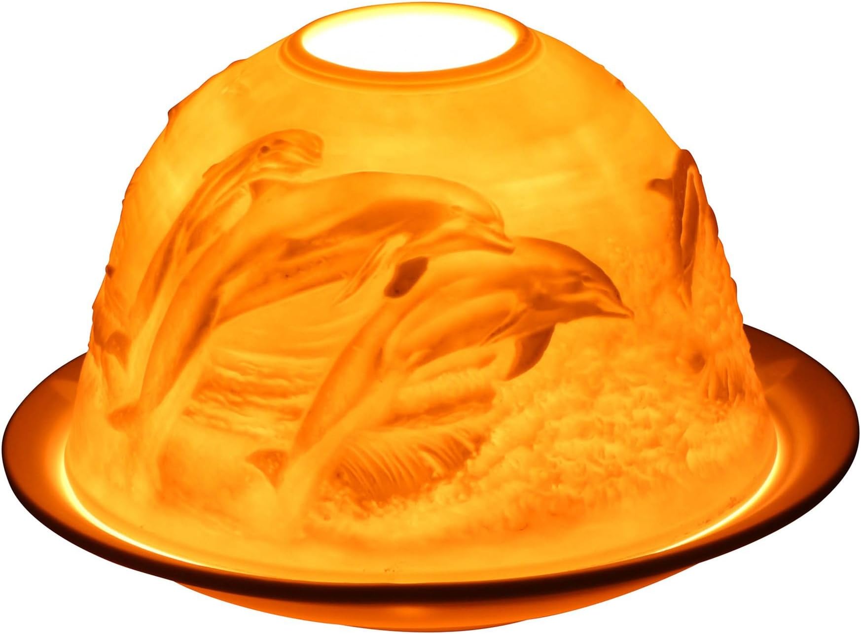 Light-GlowDolphins Lithophane Dome Tealight Candle Holder