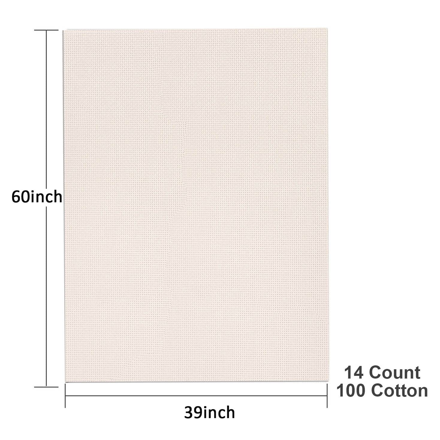 Aida Cloth 14 Count Cross Stitch Fabric,60×39inch (Rice)