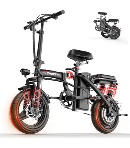 Amazon.com : AZHAR Foldable Electric Bike for Adults Teens, 1200W