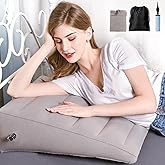 Inflatable Travel Wedge Pillow with Air Pump, Portable Lightweight Bed Wedge Pillow for Sleeping, Legs Elevation Pillow for S